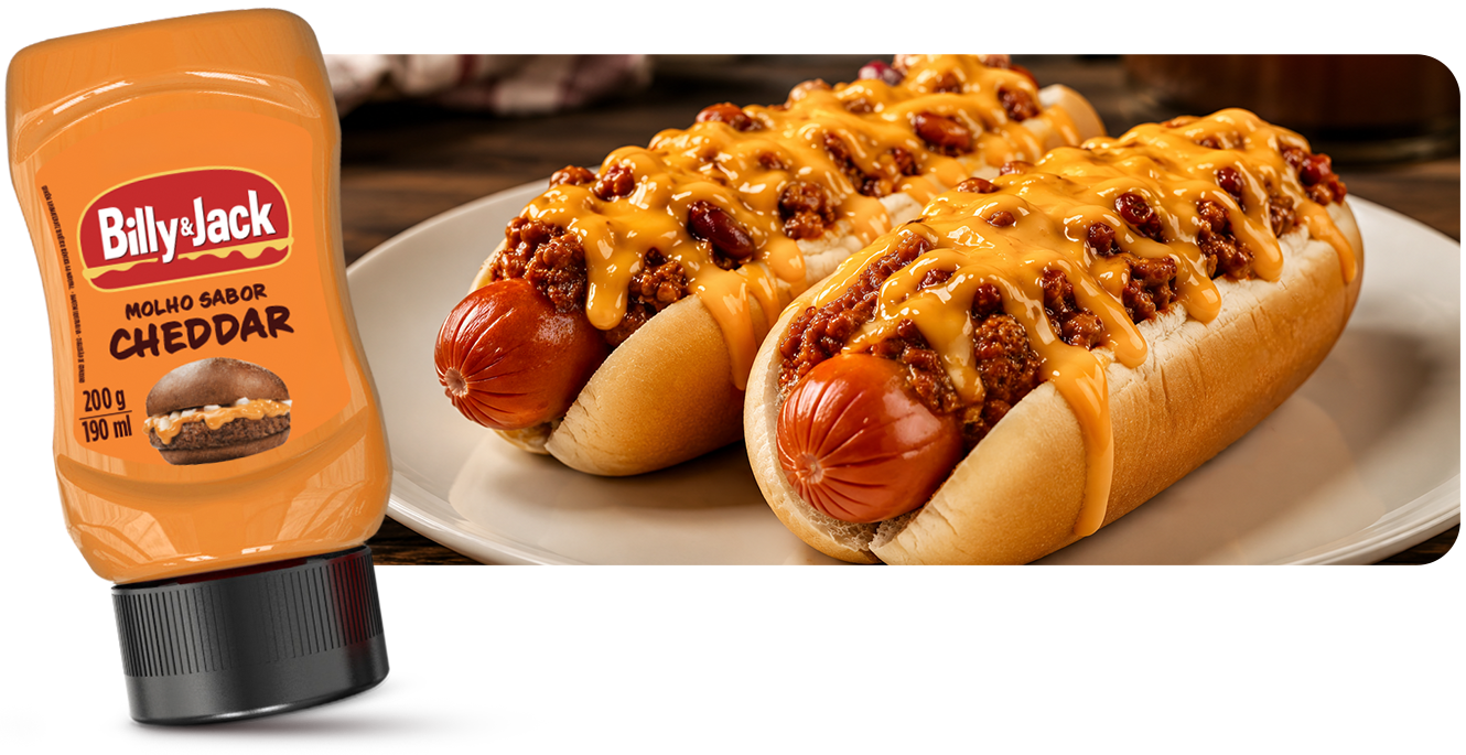 Cachorro-quente com Molho Cheddar Billy & Jack