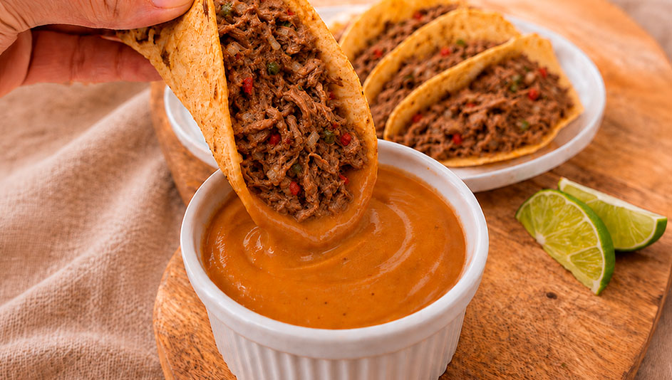Tacos preparados com Molho Sabor Chipotle