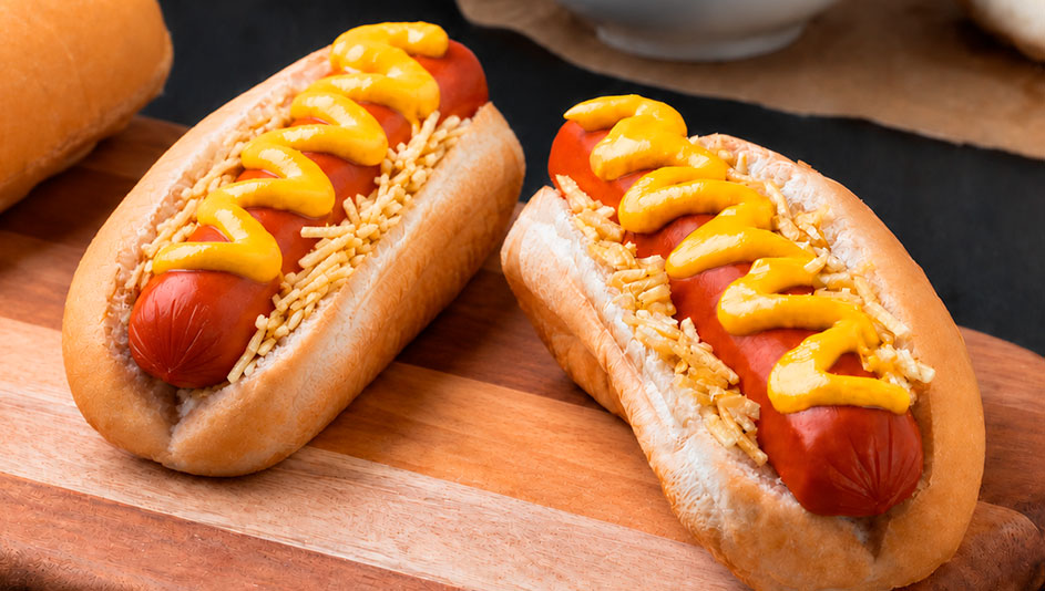 Hot dogs preparados com Mostarda