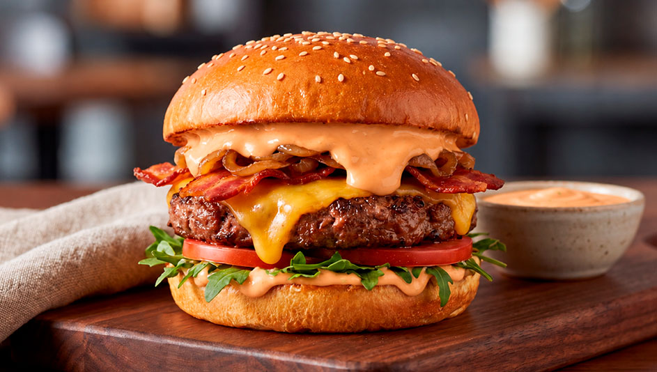 Hambúrguer preparado com Molho Original