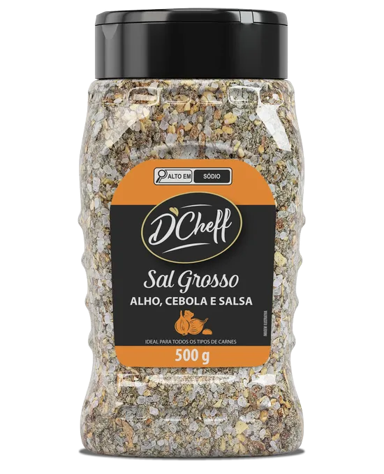 Sal Grosso com Cebola, Alho e Salsa