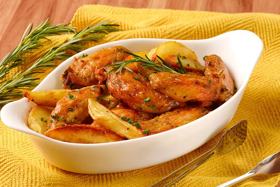 Frango com Batata e Creme de Cebola